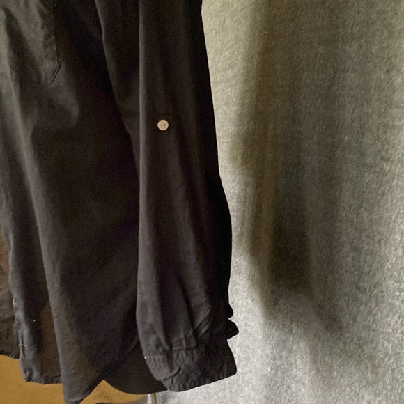 Classic Black Button Down Shirt Sheer Size L - Picture 4 of 10
